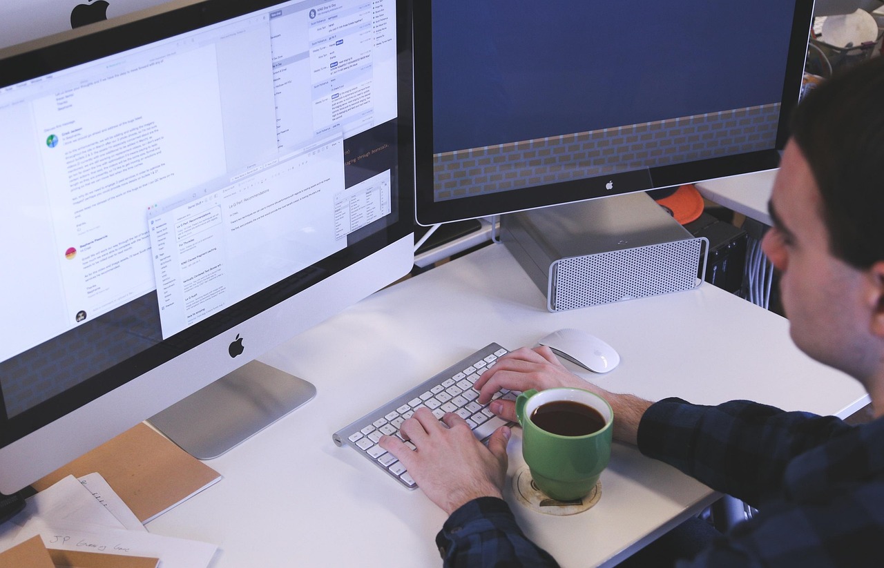 Typing, computer, man — Transforming Agencies with White Label PPC Expertise